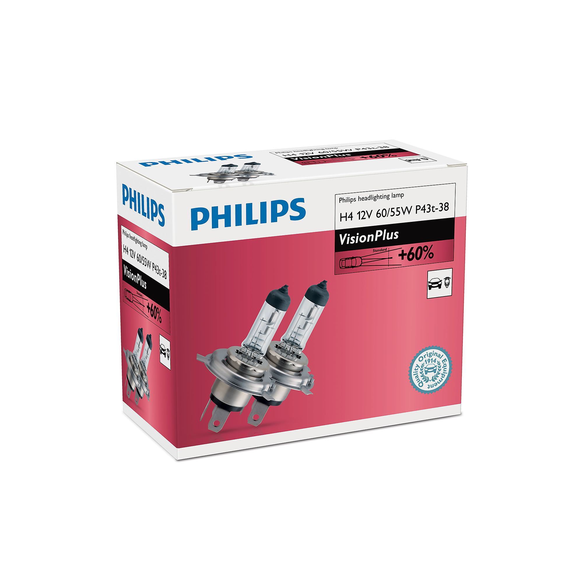 Żarówka samochodowa Philips H4 VisionPlus