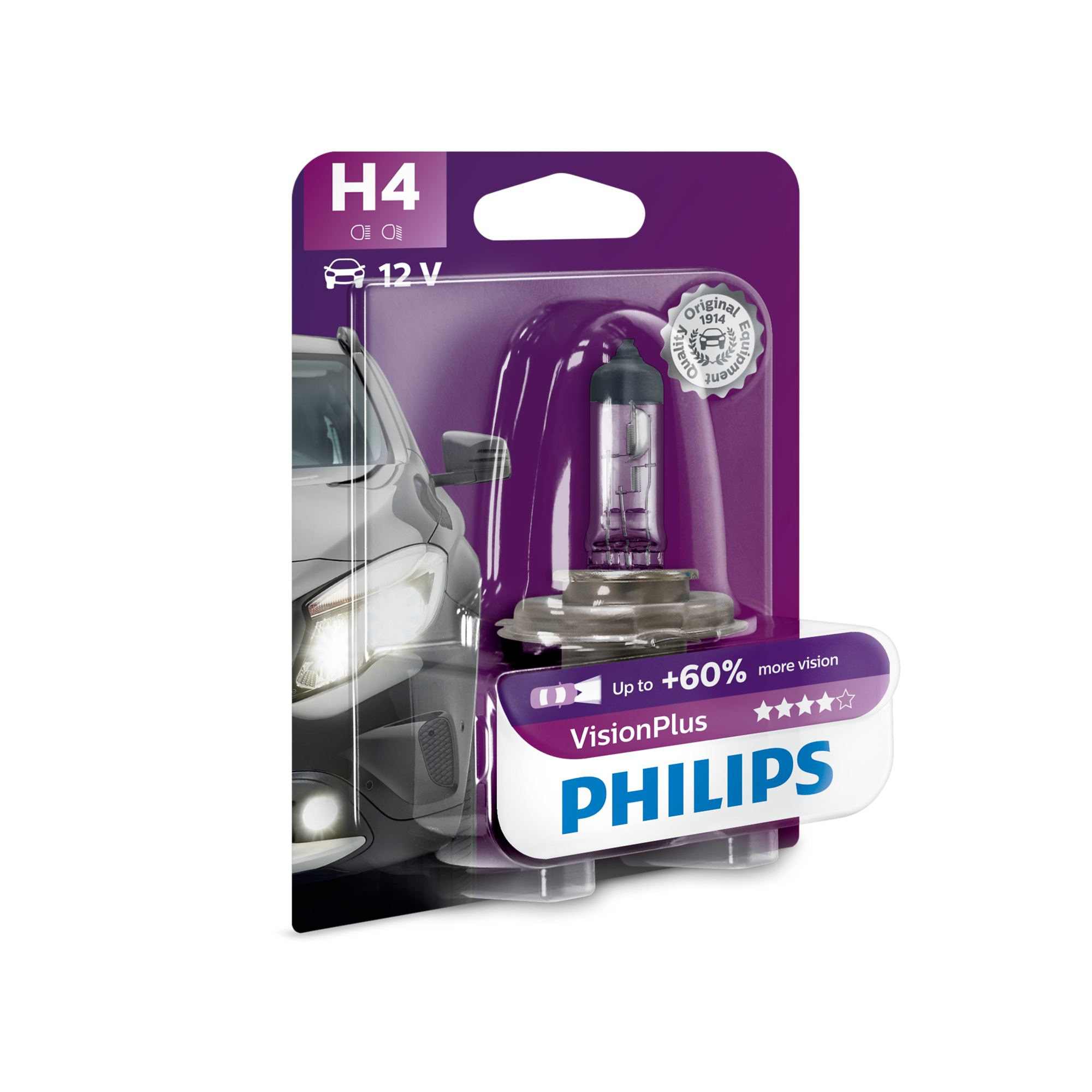 Żarówka samochodowa Philips H4 VisionPlus